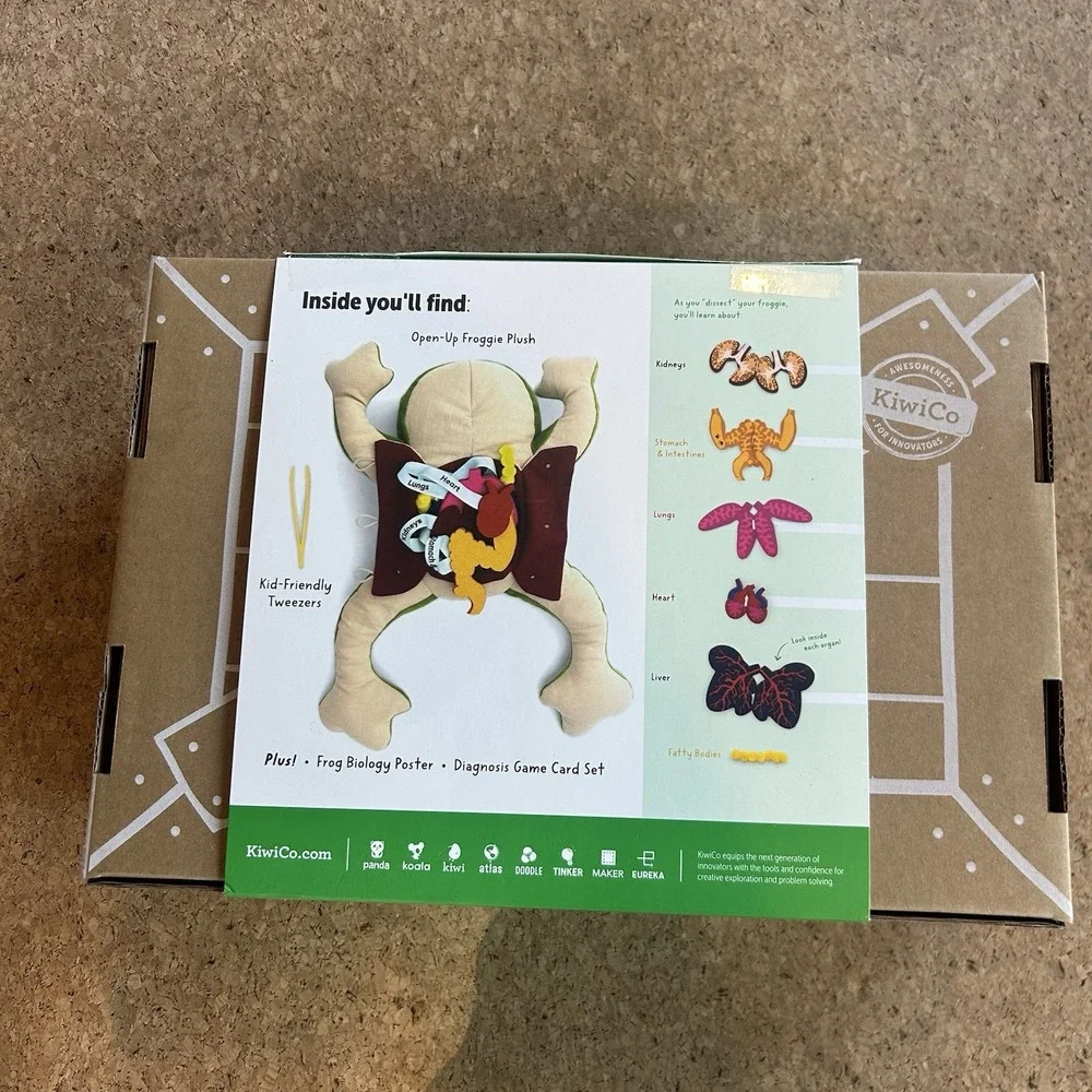Kiwi Co Froggie Dissection Lab Plush Learning Toy Kit Ages 3+